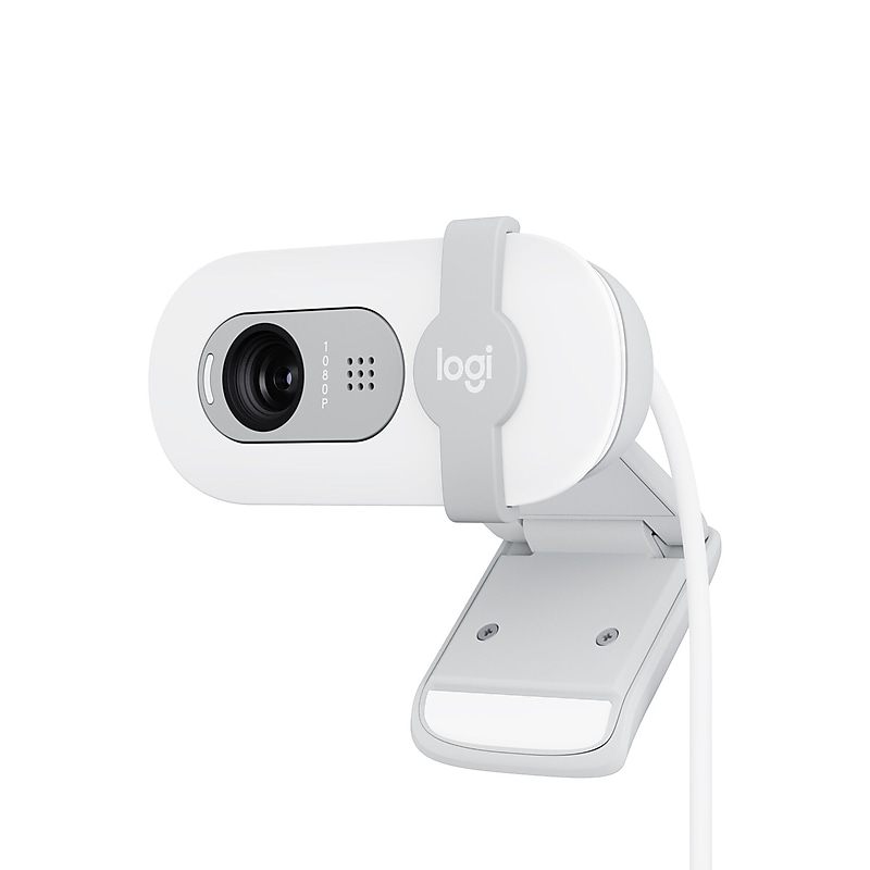 Logitech Brio 100 HD 1080p Webcam, 2 Megapixels, Off-White (960-001616) image 1