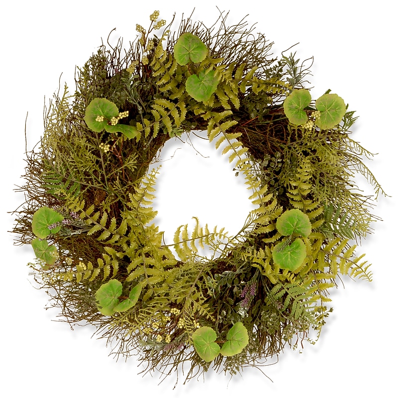 National Tree Company 24" Garden Accents Fern and Lavender Wreath (GAFL30-24WGL) image 1