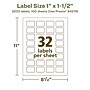 Avery EcoFriendly Laser/Inkjet Multipurpose Labels, 1" x 1-1/2", White, 3200/Box (94219)~#|#~DD65370A-704A-40C1-A19F28D94664F54C_sc7