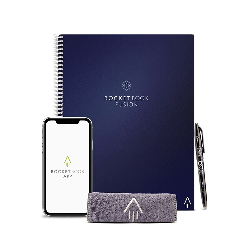 Rocketbook Fusion Reusable Notebook Planner Combo, 8.5" x 11", 42 Sheets, Blue (EVRF-L-RC-CDF-FR) image 1