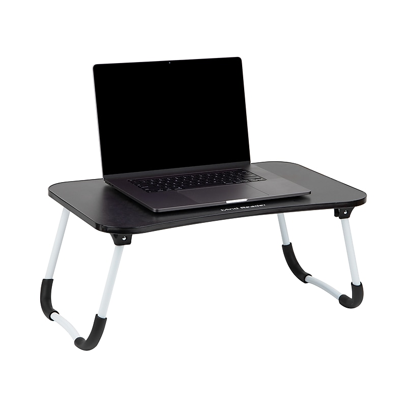 Mind Reader 13.75" x 23.5" MDF/Metal Lap Desk/Laptop Stand With Folding Legs, Black (LBSTUDY-BLK) image 1