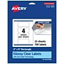 Avery Laser/Inkjet Multipurpose Labels, 5" x 2", Glossy Clear, 100/Pack (94241)~#|#~DD6D0819-2C6F-47A2-83E13F68610A8BF3_sc7