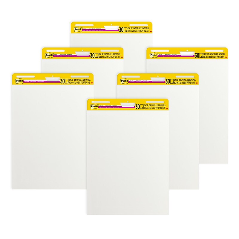 Post-it Super Sticky Wall Easel Pad, 25" x 30", 20 Sheets/Pad, 6 Pads/Pack (559-VAD20-6PK) image 1