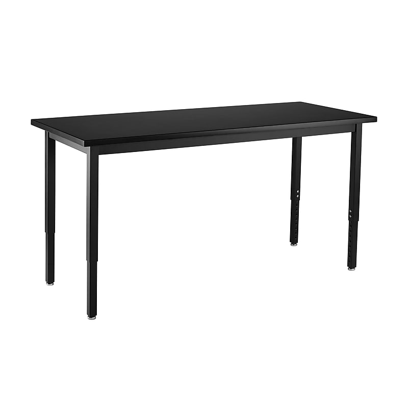 National Public Seating SLT Series 24"W x 60"D Height Adjustable Utility Table, Black (SLT3-2460C) image 1