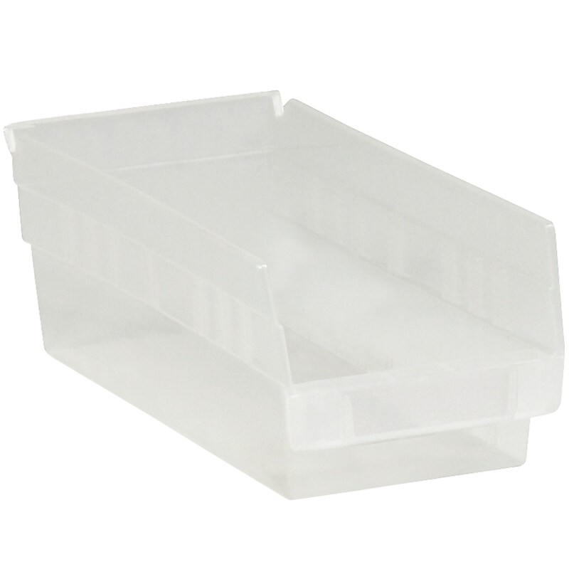 Quill Brand Small Plastic Storage Bin, 4" x 11.625"x 6.625", Clear, 30/Carton (BINPS103CL) image 1