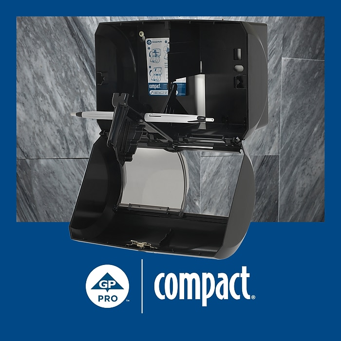 Compact 2-Roll Side-by-Side Coreless Toilet Paper Dispenser by GP