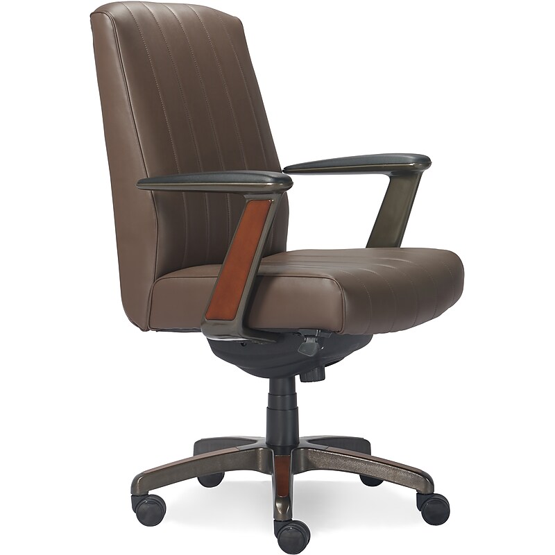La-Z-Boy Bennett Ergonomic Faux Leather Swivel Executive Chair, Brown (CHR10082C) image 1