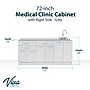 Viva Comfort 36'' H x 72" W Medical Cabinet with Right Sink and 24" W Right Side Desk, 6 Doors, 3 Drawers (90272-RS-GRY-AO)~#|#~DD8A3A03-CC85-47C5-A6F3861F6589FA96_sc7