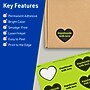 Avery Printable Heart Shaped Multipurpose Labels, 2-9/32" x 1-27/32", Bright Green, 480/Pack (94603)~#|#~DD960811-F0A5-45F8-B774C441B95B5686_sc7