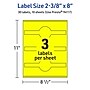 Avery Cigar Laser/Inkjet Multipurpose Labels, 2-3/8" x 8", Neon Yellow (30/Pack)~#|#~DD96A07C-B5FA-4C30-BA25F2407286F38E_sc7