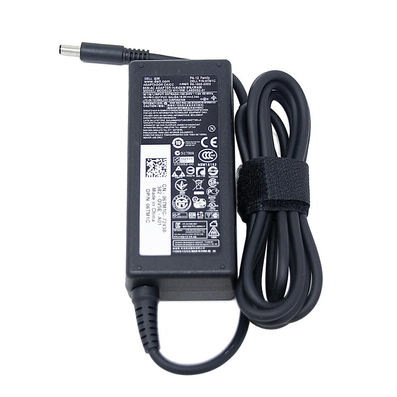 Dell 65W AC Adapter for Dell Laptop, Black (8XW1N) image 1
