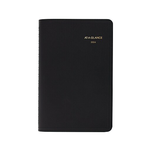 2024 ATAGLANCE 5" x 8" Daily Appointment Book, Black (702030524