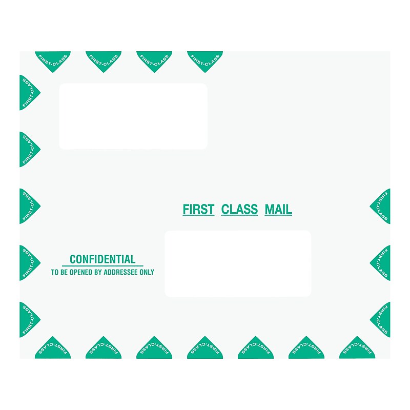 ComplyRight Self-Seal Tax Envelope, 9.5" x 11.5", White/Green, 50/Pack (PEV22) image 1