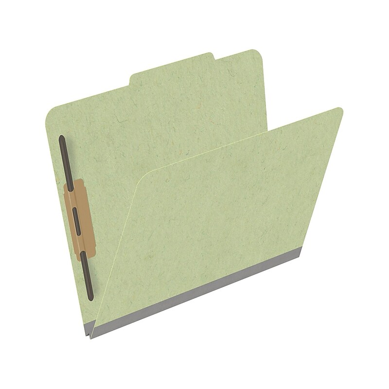 Ecom Folders Recycled Pressboard Classification Folder, 2" Expansion, Letter Size, Peridot Green, 25/Box (DV-T42-02-3PER) image 1