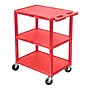 Luxor ENDURA 3-Shelf Utility Cart, Red (HE34-RD)~#|#~DDA155C9-5D3F-4FF2-BA16683E0E00BEEC_sc7