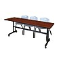 Regency Kobe 84" Flip Top Mobile Training Table- Cherry & 3 'M' Stack Chairs- Grey~#|#~DDAF7654-7EBC-4D31-8ECB74B64E00B819_sc7