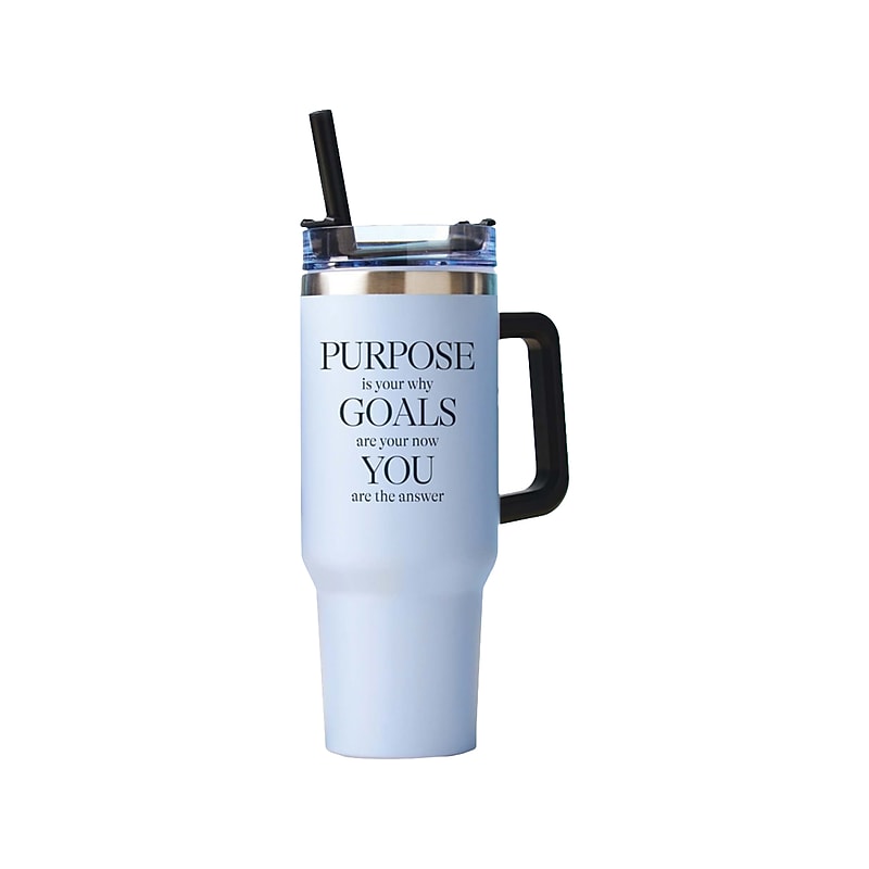 Baudville Thirst Quencher Purpose Is Your Why Tumbler, Blue, 40 Oz. (93445) image 1