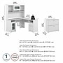 Bush Furniture Cabot 60"W L-shaped Computer Desk with Hutch and Lateral File Cabinet, White (CAB005WHN)~#|#~DDBA4DB9-9059-4D2E-8CDAEFB86085DC9D_sc7