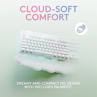 Logitech Aurora G715 Wireless Ergonomic Gaming Keyboard, White Mist (920-010453)