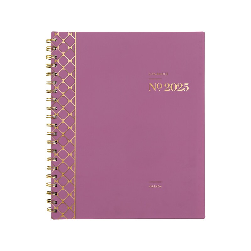 2025 Cambridge WorkStyle Balance 8.5" x 11" Weekly & Monthly Planner, Poly Cover, Red Violet/Gold (1606-905-59-25) image 1