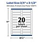 Avery Laser/Inkjet Rectangle Multipurpose Labels, .75" x 3.5", White, 300 Labels/Pack (94217)~#|#~DDC1D4F4-59A7-46DF-9E0C0A8DEA1A5295_sc7