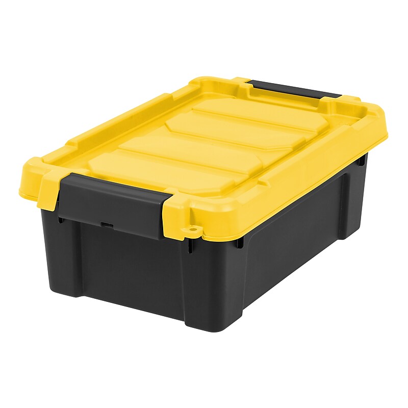 Iris Stor-It-All 13.3 Quart Storage Container with Lid, Plastic, Black, 5/Pack (540013) image 1