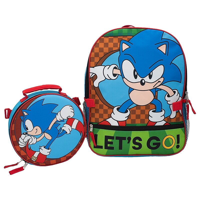 Accessory Innovations Kids' 2-Piece Sonic The Hedgehog Backpack Set, Medium, Multicolor (B24SH58499-ST) image 1