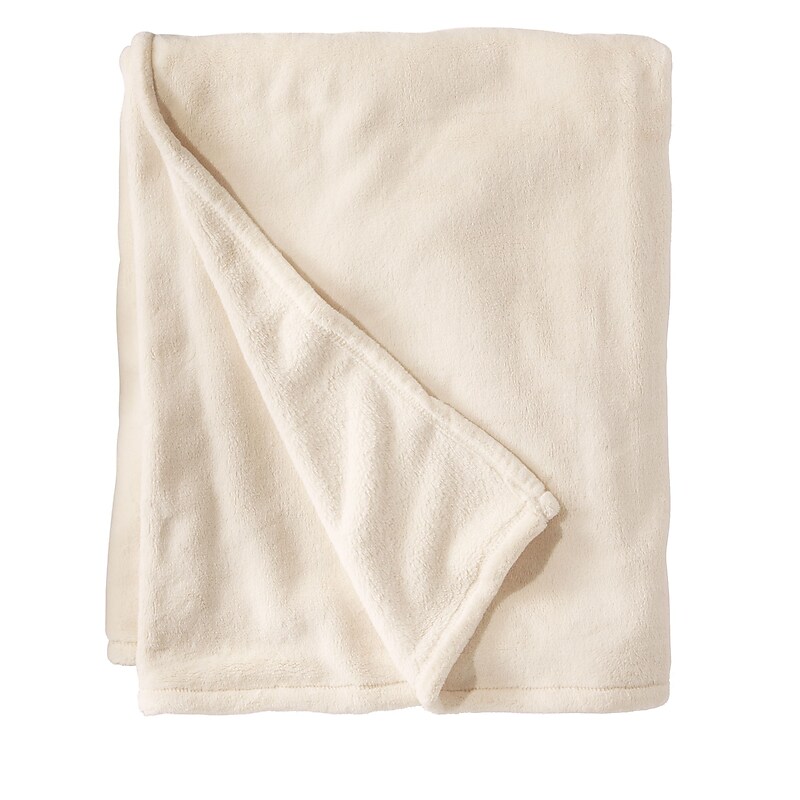 L.L.Bean Wicked Plush Throw, Antique White, Extra Large (0SAG301000) image 1
