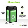 Alpine Industries GS Series Steel Recycling Bin, 40 Gallon, Green (ALP471-40-GSCMS-MK)~#|#~DDDFA2BD-BD01-4D11-BBE575246A18C9AA_sc7