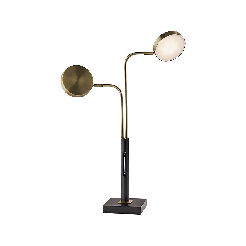 Adesso Rowan LED Desk Lamp, 25.25", Black/Antique Brass (4126-01) image 1