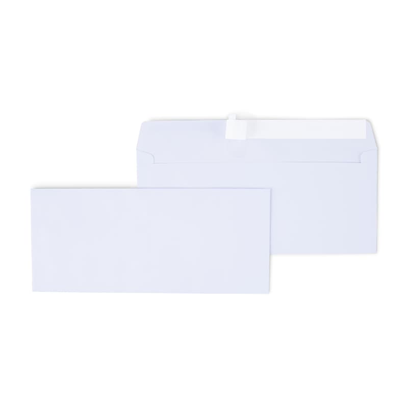 Staples QuickStrip EasyClose Self Seal #10 Business Envelopes, 4 1/8" x 9 1/2", White, 100/Box (ST50307-CC) image 1