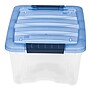 Iris Stack & Pull 12 Qt. Snap Lid Storage Boxes, Clear/Navy, 6/Carton (100306-CT)~#|#~DDECD545-F094-49AB-A79399C6F25D7226_sc7
