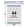Avery Laser/Inkjet Rectangle Waterproof Multipurpose Labels, 1.75"  x 0.6667", White, 2200/Box (94209)~#|#~DDF82E18-2FE6-400A-B32977F4272CC3E6_sc7