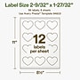Avery Hemp Heart Laser/Inkjet Multipurpose Labels, 2-9/32" x 1-27/32", Off-White (96/Pack)~#|#~DDF93D74-8011-4F56-A3EF1F5D6B2F83F7_sc7