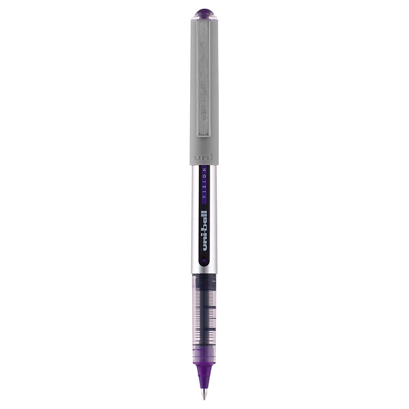 uniball Vision Rollerball Pens, Fine Point, 0.7mm, Purple Ink (60382) image 1