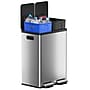 iTouchless SoftStep Stainless Steel Combo Step Pedal Kitchen Trash Can and Recycle Bin with Dual Odor Filters, 16 Gallon~#|#~DDFC5A63-CA39-41BC-B5B7CB4228508A8C_sc7