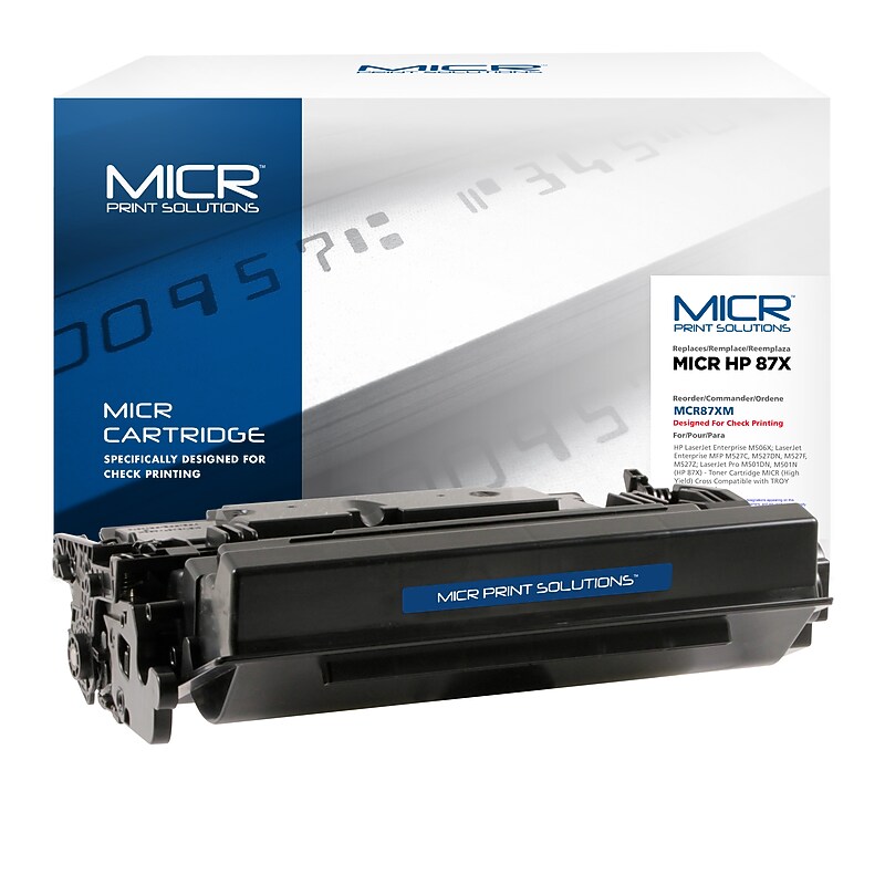 MICR Compatible Black High Yield Toner Cartridge Replacement for HP 87X image 1