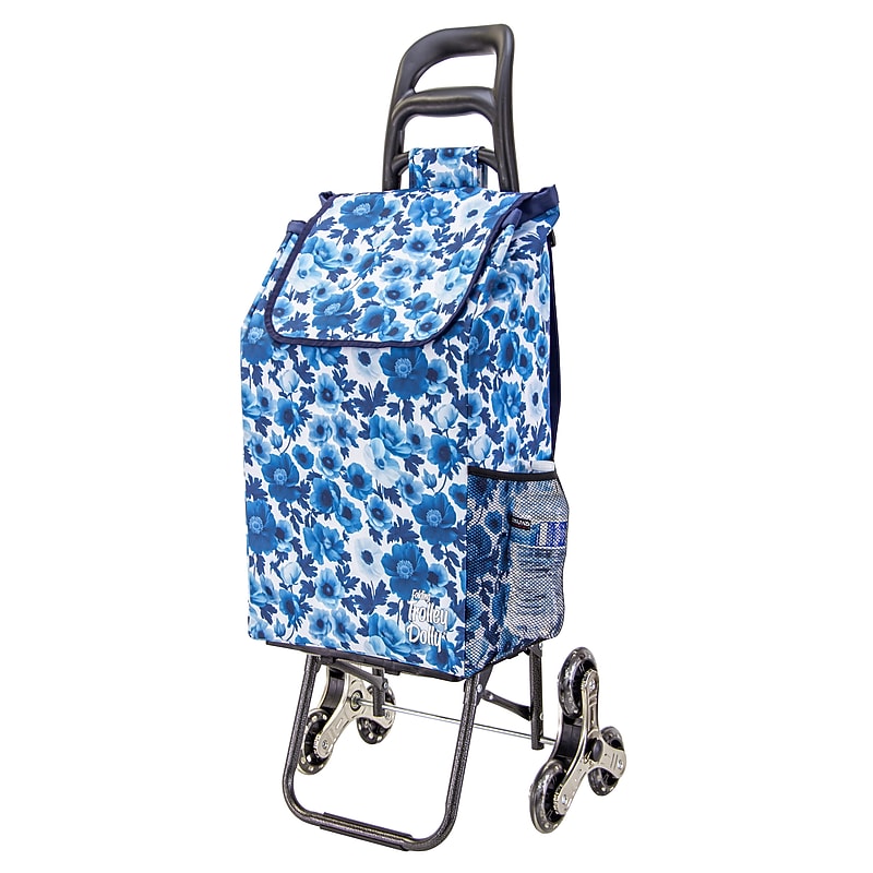 Dbest Stair Climber Trolley Dolly with Inline Skate Wheels, Blue Flower (01-984) image 1