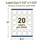 Avery Dissolvable Square Multipurpose Labels, 1.5" x 1.5", Off-white, 500/Pack (94106)~#|#~DE0A9F52-B34E-4A9C-A7F3CD441C397172_sc7