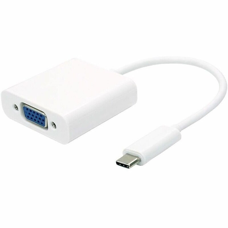 4XEM USB-C to VGA Adapter, Male to Female, White (4XUSBCVGATAA) image 1
