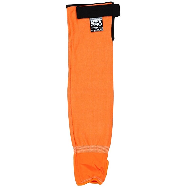 MCR Safety Cut Pro Sleeve 13-Gauge HyperMax Hi-Visibility Adjustable Hook and Loop Bicep, 18 inched, Orange (92180VT) image 1
