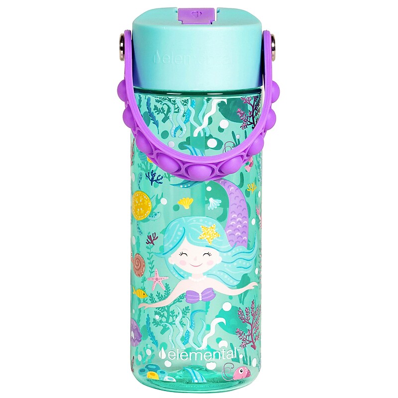 Elemental Splash Pop Plastic Water Bottle, 18 oz., Mermaid (EMLETR18MM15P) image 1