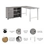 Bush Business Furniture Hustle 60"W Computer Desk and Storage Cabinet with Drawers and Shelves, Platinum Gray (HUS009PG)~#|#~DE13D673-6D76-4E2F-A5F649C974BC7651_sc7