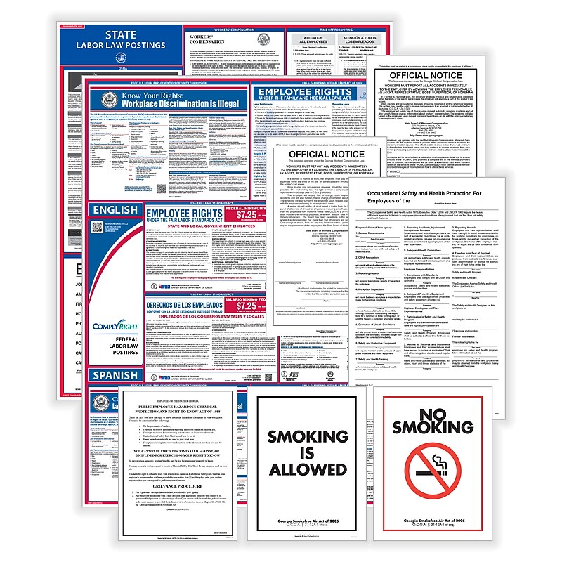 ComplyRight Federal (Bilingual), State and Public Sector (English) Labor Law Poster Set, Texas (EFEDSTCRPSECBTX) image 1