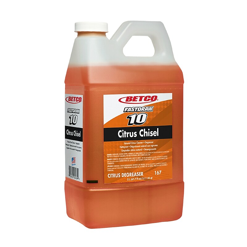 Betco Fastdraw 10 Citrus Chisel Cleaner/Degreaser, Citrus Scent, 67.6 oz., 4/Carton (BET1674700) image 1