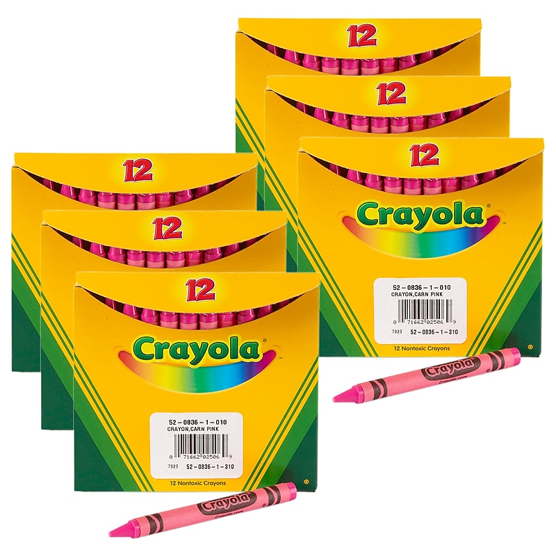 Crayola Bulk Crayons, Carnation Pink, 12/Pack, 6 Packs/Bundle (BIN520836010-6) image 1