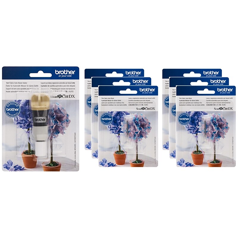 Brother ScanNCut DX Thin Fabric Auto Blade Holder and 6 Replacement Blades (CAHLDQBLDQ6-STP) image 1