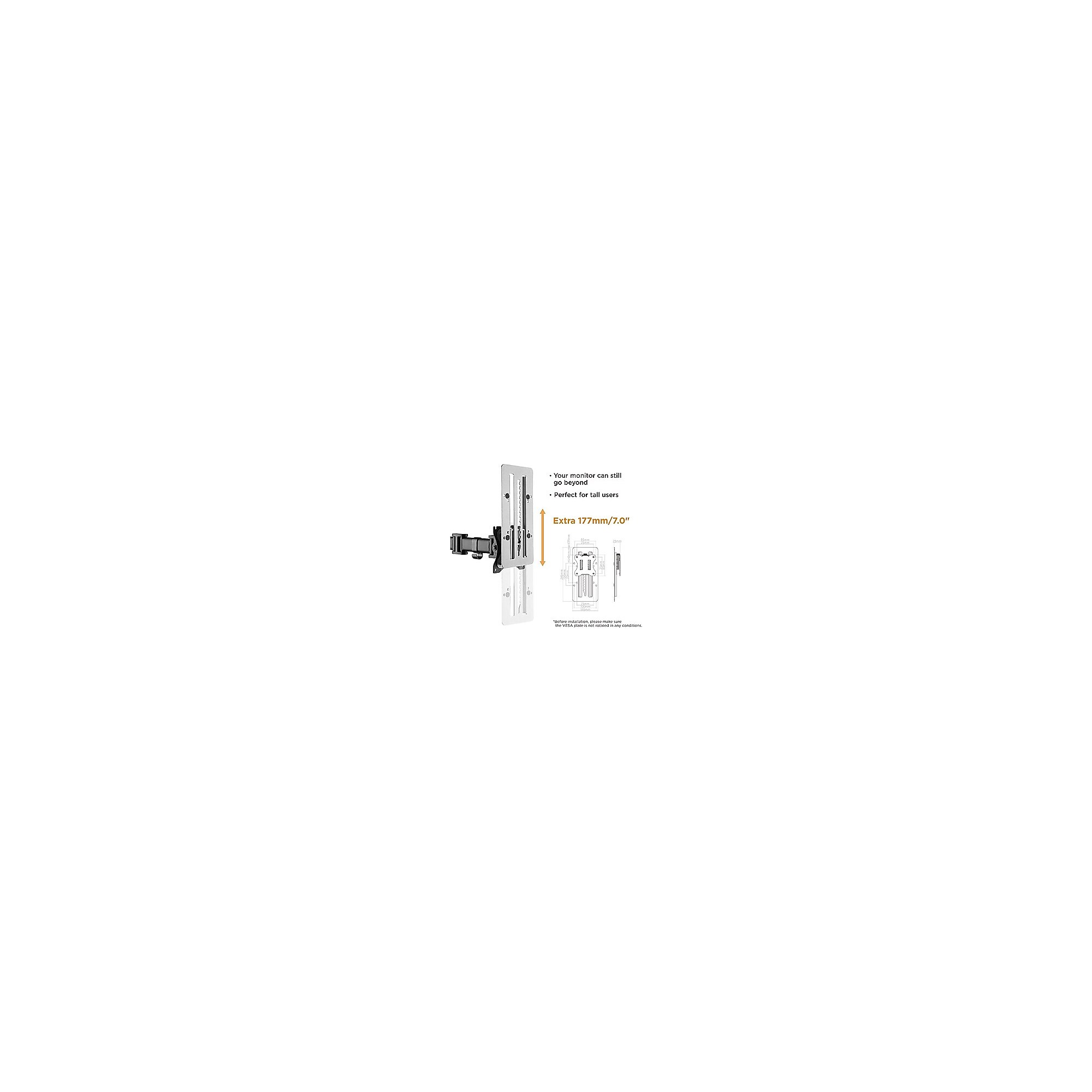 Amer Steel VESA Offset Adapter, Up to 27″ Monitor, Metallic Grey (AMRV120) Sansujyuku sansujyuku.com