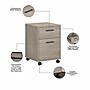 Bush Furniture 2-Drawer Mobile Vertical File Cabinet, Letter Size, 22.28"H x 15.51"W x 15.74"D, Washed Gray (KWF116WG-03)~#|#~DE34FD20-1976-43C3-AADA740D4249D95F_sc7