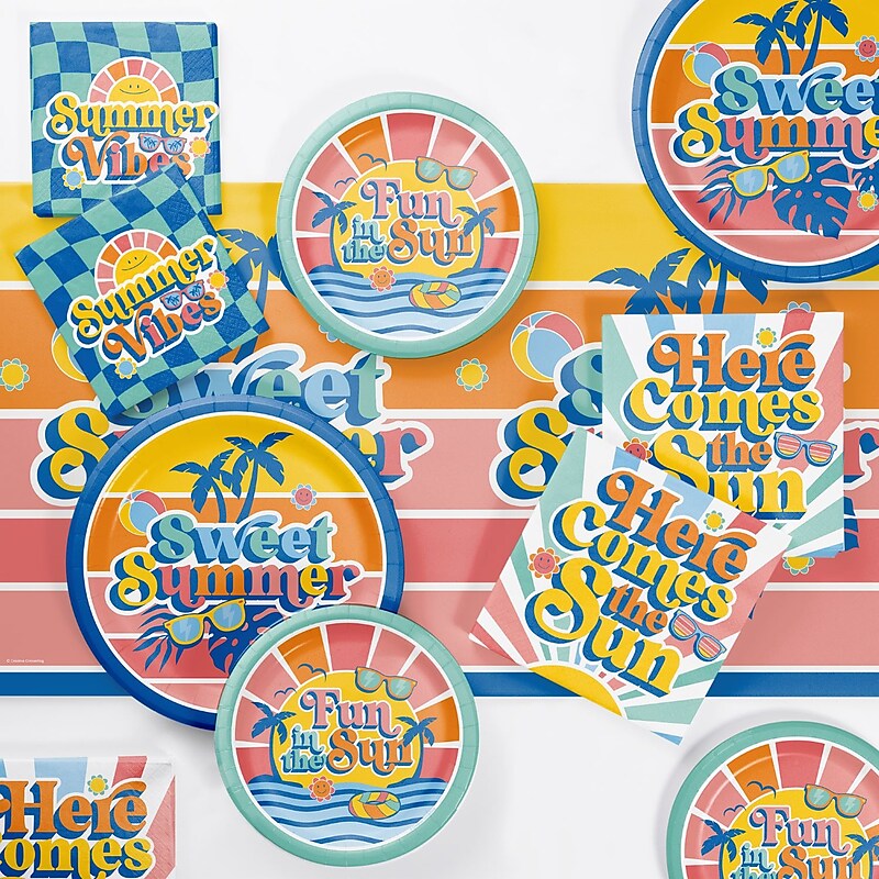 Creative Converting Summer Vibes Tableware Kit, Serves 8 (DTC9206E2A) image 1